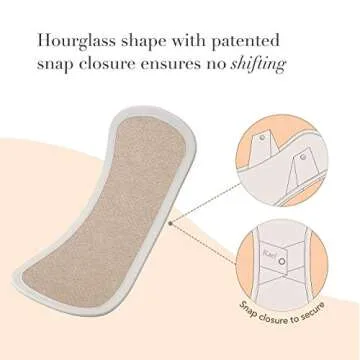 Rael Reusable Panty Liners Menstrual, Organic Cotton, Soft and Leak-Free