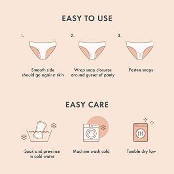 Rael Reusable Organic Cotton Panty Liners for Women