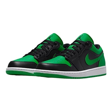 Nike Air Jordan 1 Low Men's Shoes Black-Lucky Green-White