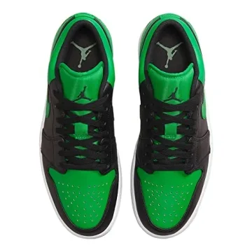 Nike Air Jordan 1 Low Men's Shoes Black-Lucky Green-White