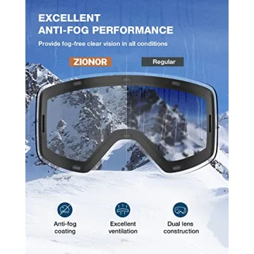 ZIONOR X11 Ski Goggles with Magnetic Lens System for All