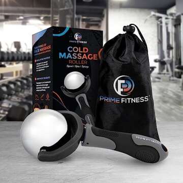 PRIME Fitness Cold Massage Roller Ball | Cold Therapy | Ice Roller Ball with Handle | cryo Stick | R...