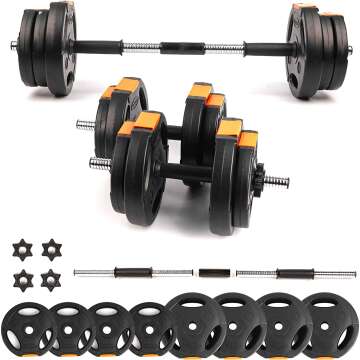 Phoenix Fitness Dumbbell Barbell Set for Home Workouts