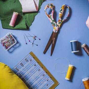 Fiskars Premier Designer 8" Scissors - Aesthetic and Cute Scissors - Adult Scissors All Purpose - Steel Blades Stay Sharp - Scissors for Office, School, Home, Arts and Crafts - Gifts for Women