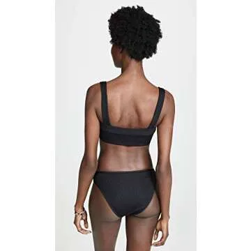 L*Space Ribbed Lee Lee Bikini Top for D Cups in Black
