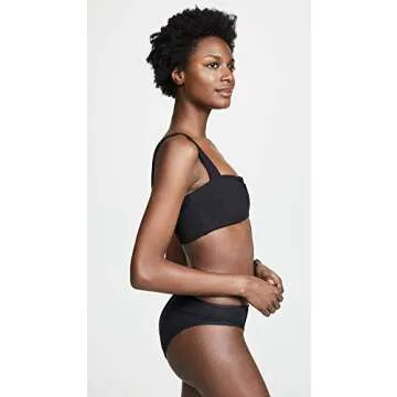 L*Space Ribbed Lee Lee Bikini Top for D Cups in Black
