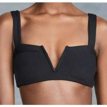 L*Space Ribbed Lee Lee Bikini Top for D Cups in Black