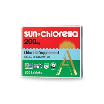 Sun Chlorella 200 mg Green Algae Superfood Supplement - 300 Tablets
