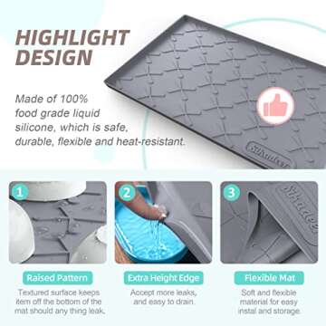 SIKADEER Under Sink Mats Waterproof Silicone Tray 25" x 22"