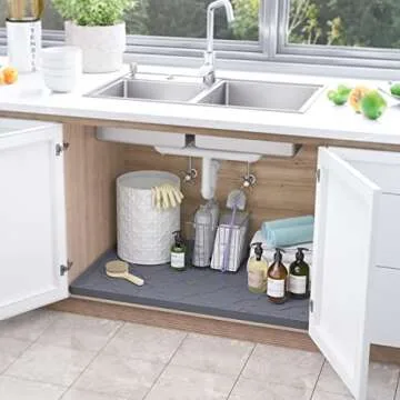 SIKADEER Under Sink Mats Waterproof Silicone Tray 25" x 22"