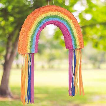 Unique Rainbow Pinata, 22.5" x 14.5", Multicolor