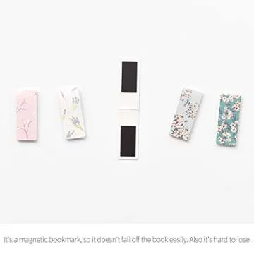 Monolike Magnetic Bookmarks Floral Set of 5 - Elegant & Durable