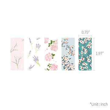 Monolike Magnetic Bookmarks Floral Set of 5 - Elegant & Durable
