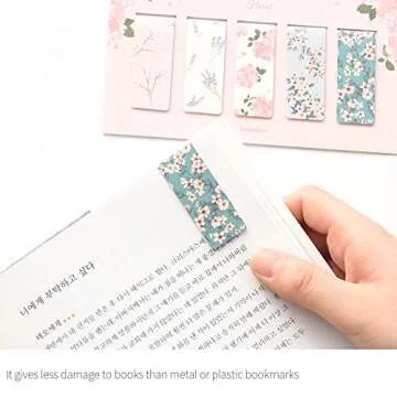 Monolike Magnetic Bookmarks Floral Set of 5 - Elegant & Durable