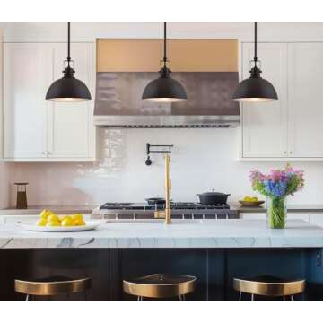 Kira Home Belle 9" Contemporary Industrial Pendant Light, Adjustable Length + Shade Swivel Joint, Oil-Rubbed Bronze Finish