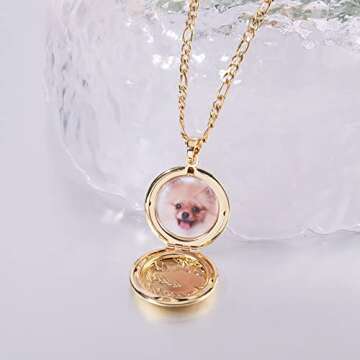 COGCHARGER 5 Pcs 5 Styles Brass Locket Pendants Photo Frame Charm for Necklace Heart Photo Frame Charm Pendants for DIY Memorial Necklace Making