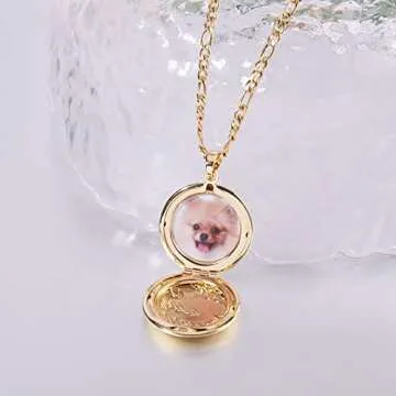 COGCHARGER 5 Pcs 5 Styles Brass Locket Pendants Photo Frame Charm for Necklace Heart Photo Frame Charm Pendants for DIY Memorial Necklace Making