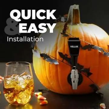 Pumpkin Tap Beverage Dispenser Kit - Fruit Keg Tapping Kit & Coring Tool - Juice DIY Spigot, Beer Faucet, Great Spout to Turn Halloween Pumpkins into Ice Tea & Alcohol Drink Party Cocktails
