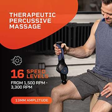 LifePro Heavy Duty Massage Gun for Athletes - Adjustable Muscle Massager with Deep Tissue Percussion, Interchangeable Massage Heads and Tips for Recovery