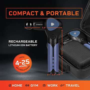 LifePro Heavy Duty Massage Gun for Athletes - Adjustable Muscle Massager with Deep Tissue Percussion, Interchangeable Massage Heads and Tips for Recovery