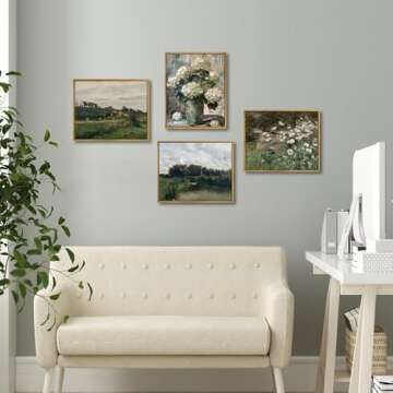 French Country Flower Canvas Wall Art Vintage Hydrangea Painting Retro Botanical Prints Poster Antique Pictures Of Flowers For Wall Vase Floral Artwork Vintage Flower Canvas Art Decor 8x10inch Frame