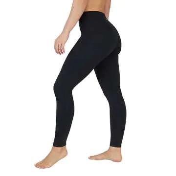 90 Degree By Reflex High Waist Fleece Lined Leggings with Side Pocket - Yoga Pants - Black with Pocket - Medium