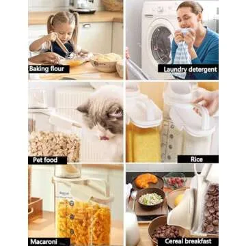 Besmall Cereal Containers Storage, 2L Airtight Large Dry Food Storage Containers with Pouring Spout Airtight Cereal storage Container with Lid Plastic Dispenser