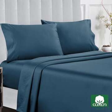 California Design Den 100% Cotton Sheets, Softest Queen Sheet Set, Cooling Sheets for Queen Size Bed...