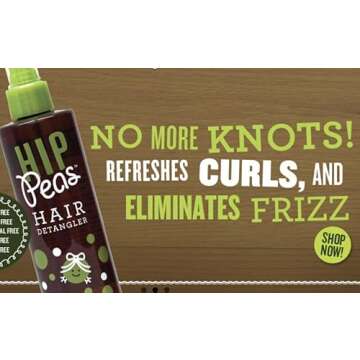 Hip Peas Detangler Leave-In Conditioner Spray For Kids, Wet or Dry Hair, No Tangles, Easy to Brush, Clean Ingredients