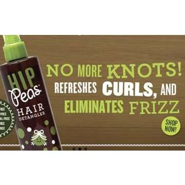 Hip Peas Detangler Leave-In Conditioner Spray For Kids, Wet or Dry Hair, No Tangles, Easy to Brush, Clean Ingredients