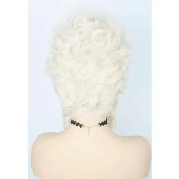 Topcosplay Blonde Short Big Hair Wig Halloween Costume Cosplay Wigs for Women Baroque Beehive Wig