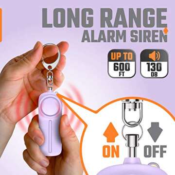 Self Defense Safesound Personal Alarm Keychain – 130 dB Siren Safety Protection Device with LED Li...