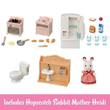 Calico Critters Playful Starter Furniture Set - Toy Dollhouse Furniture and Accessories Set with Col...