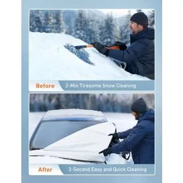 AstroAI Car Windshield Snow Cover, Windshield Cover for ice and Snow, Frost Windshield Cover for Ice...