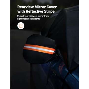 AstroAI Car Windshield Snow Cover, Windshield Cover for ice and Snow, Frost Windshield Cover for Ice, 2*Removal Side Mirror Protector, Windproof UV Sunshade Cover for Cars, SUVs, Vans