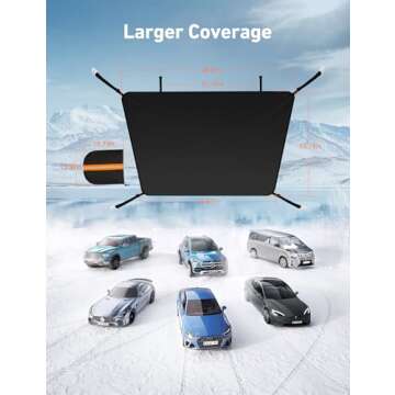 AstroAI Car Windshield Snow Cover, Windshield Cover for ice and Snow, Frost Windshield Cover for Ice, 2*Removal Side Mirror Protector, Windproof UV Sunshade Cover for Cars, SUVs, Vans