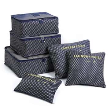 Laebevon 6 Set Packing Cubes Travel Carry On Luggage Organizers Storage Bags Travel Packing Organize...