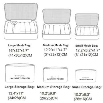 Laebevon 6 Set Packing Cubes for Effortless Travel Organization