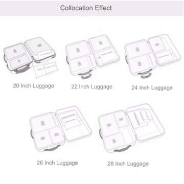 Laebevon 6 Set Packing Cubes Travel Carry On Luggage Organizers Storage Bags Travel Packing Organizers, Navy Blue Star