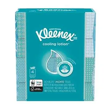 Kleenex Cooling Lotion Tissues - Pack of 4, 45 Count Each