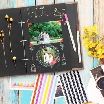 AIOR Photo Album Scrapbook 60 Pages Linen Cover Scrapbook 11x8.3 Inch Scrap Book, DIY Scrapbook Album for 3x5 4x6 5x7 8x10 Wedding, Anniversary Family Photo Album, Khaki