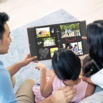 AIOR Photo Album Scrapbook 60 Pages Linen Cover Scrapbook 11x8.3 Inch Scrap Book, DIY Scrapbook Album for 3x5 4x6 5x7 8x10 Wedding, Anniversary Family Photo Album, Khaki