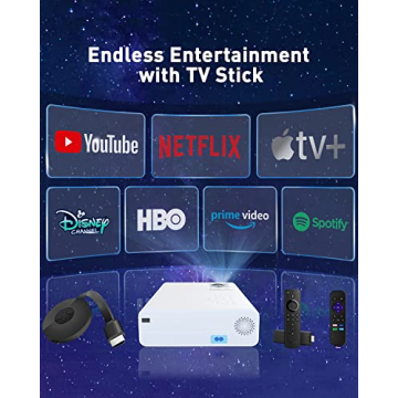 Portable ASAKUKI Mini Projector with 7500 Lumens & 200'' Screen