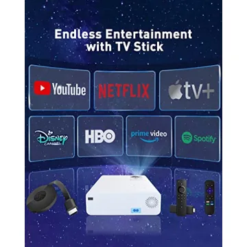 Portable ASAKUKI Mini Projector with 7500 Lumens & 200'' Screen