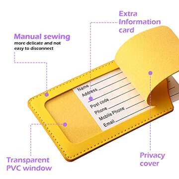 Weewooday Stylish PU Leather Luggage Tags - 8 Pack