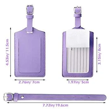 Weewooday Stylish PU Leather Luggage Tags - 8 Pack