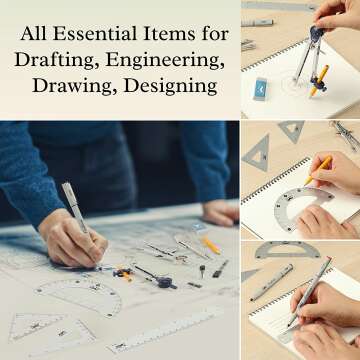 15 Piece Professional Geometry Set for Artists