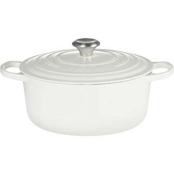 Le Creuset 5.5 Qt Round Dutch Oven - White Cast Iron