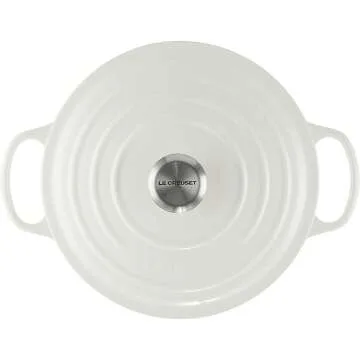 Le Creuset 5.5 Qt Round Dutch Oven - White Cast Iron