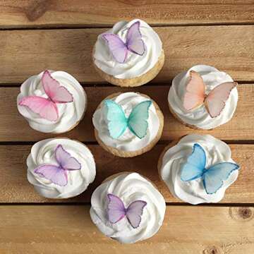 Edible Butterflies for Cake Decorating Set of 24-2" Big Size Cake and Cupcake Toppers, Butterfly Cak...